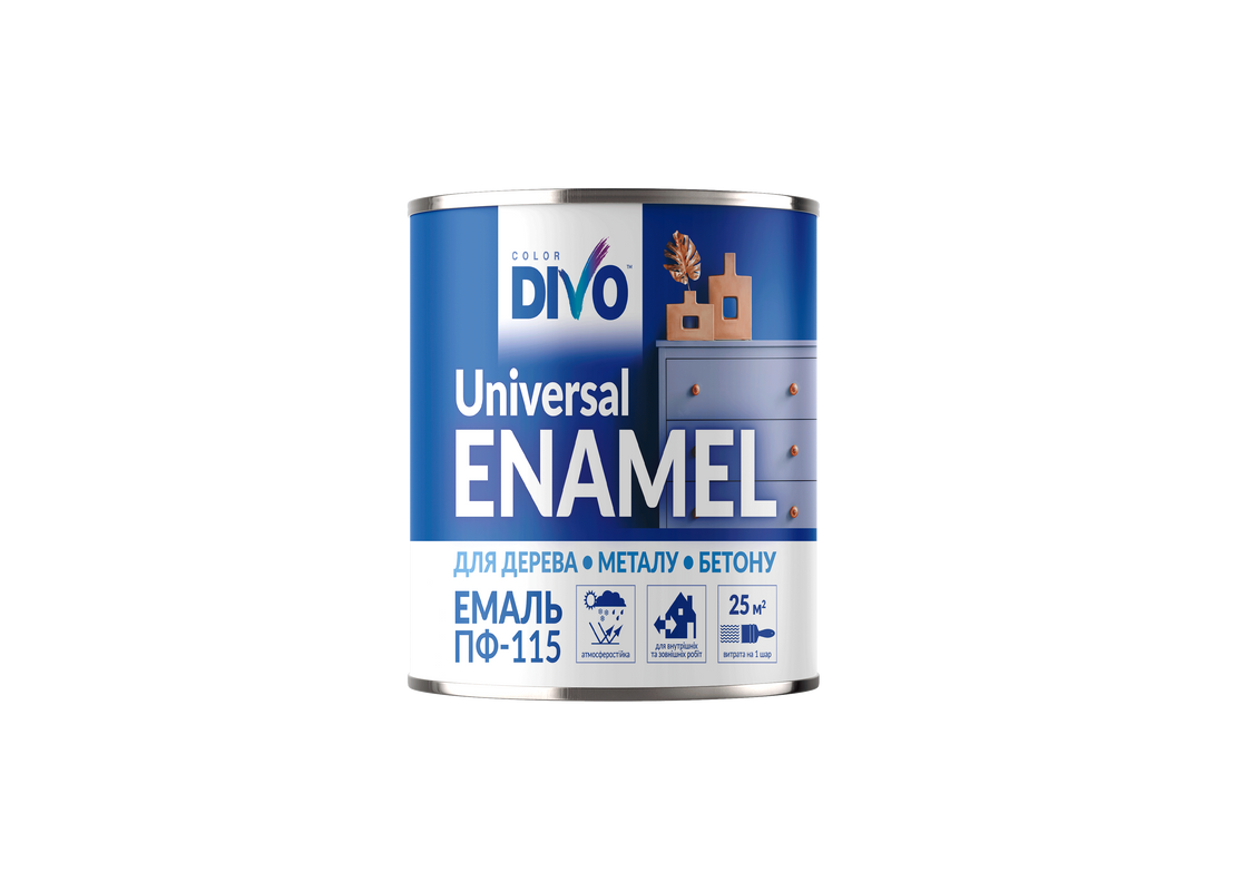 Емаль алкідна DIVO COLOR ПФ-115 темно-сіра 2,8кг